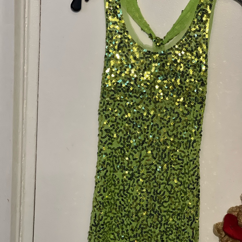 Wet Seal Green Sequin Tank Top